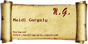 Meidl Gergely névjegykártya